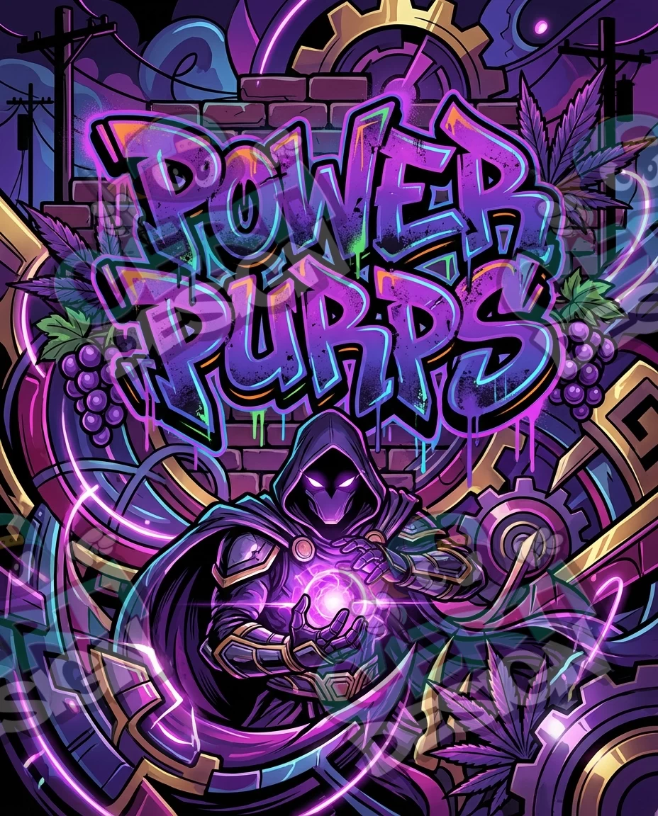 Power Purps Pre-Made 3.5g Mylar Bags