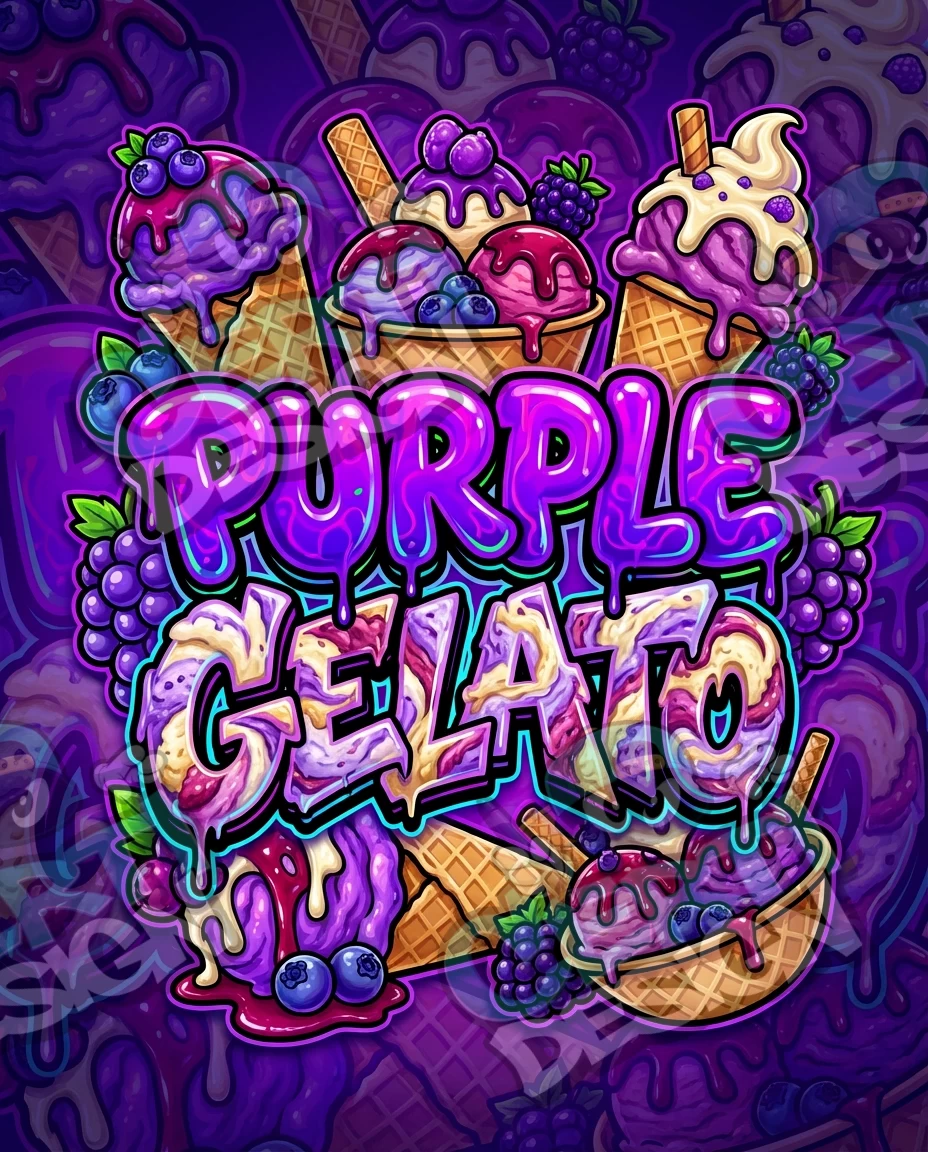 Purple Gelato Pre-Made 3.5g Mylar Bags
