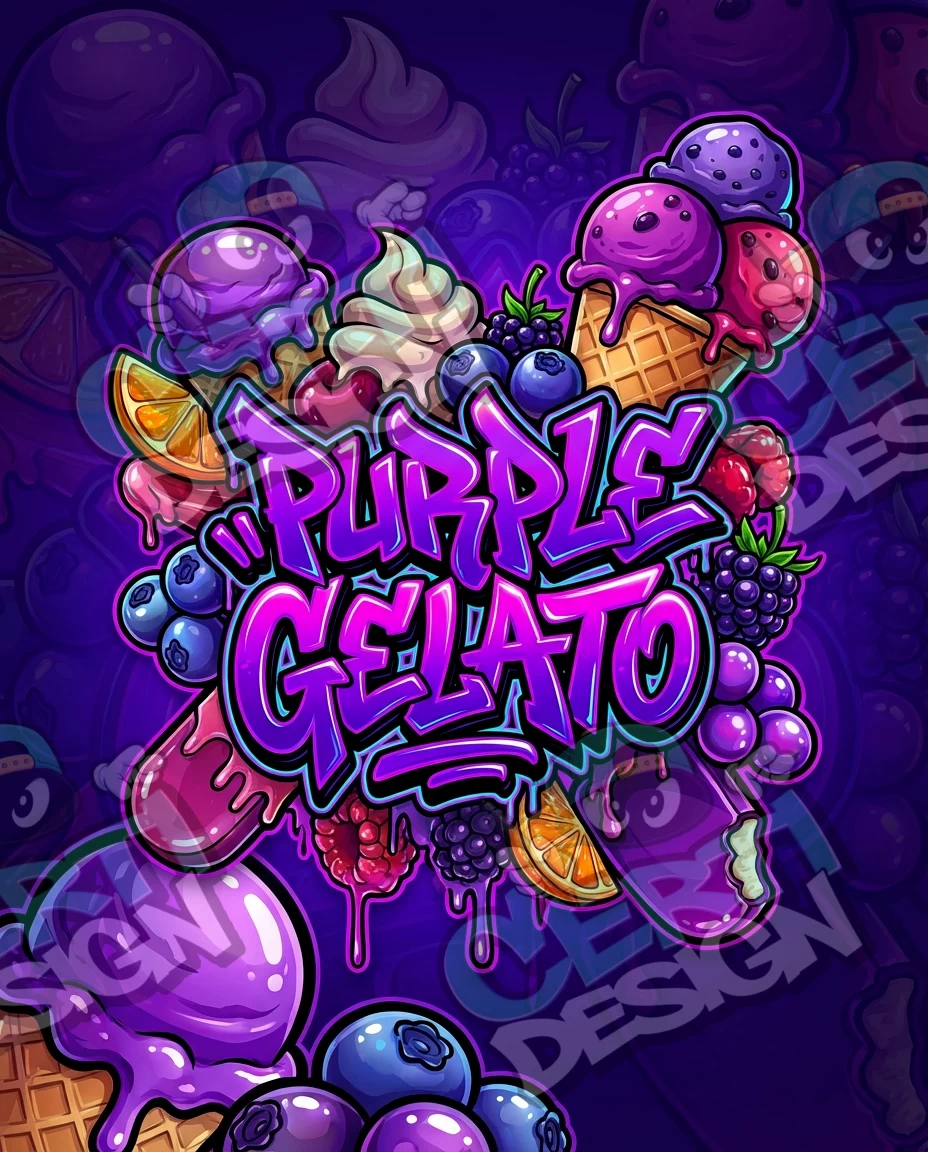Purple Gelato Pre-Made 3.5g Mylar Bags