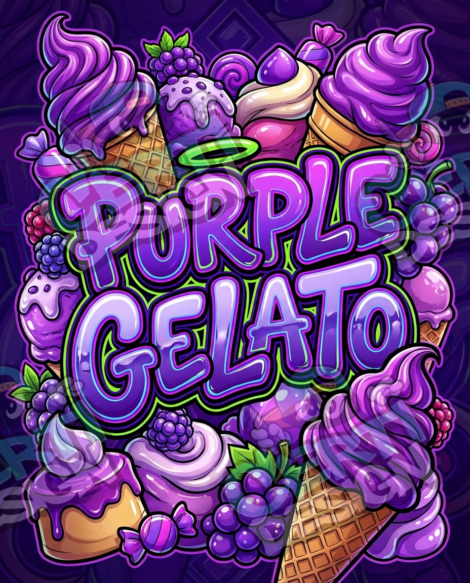 Purple Gelato Pre-Made 3.5g Mylar Bags