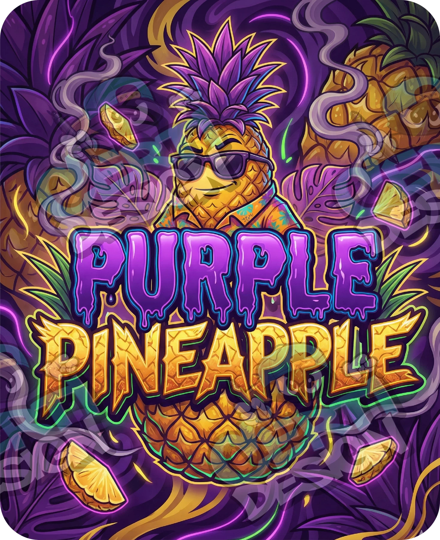 Purple Pineapple Pre-Made 3.5g Mylar Bags