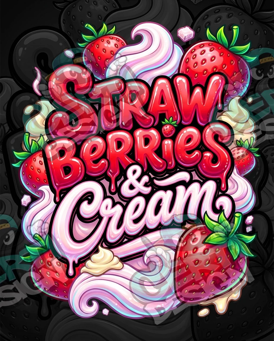 Strawberries & Cream Pre-Made 3.5g Mylar Bags