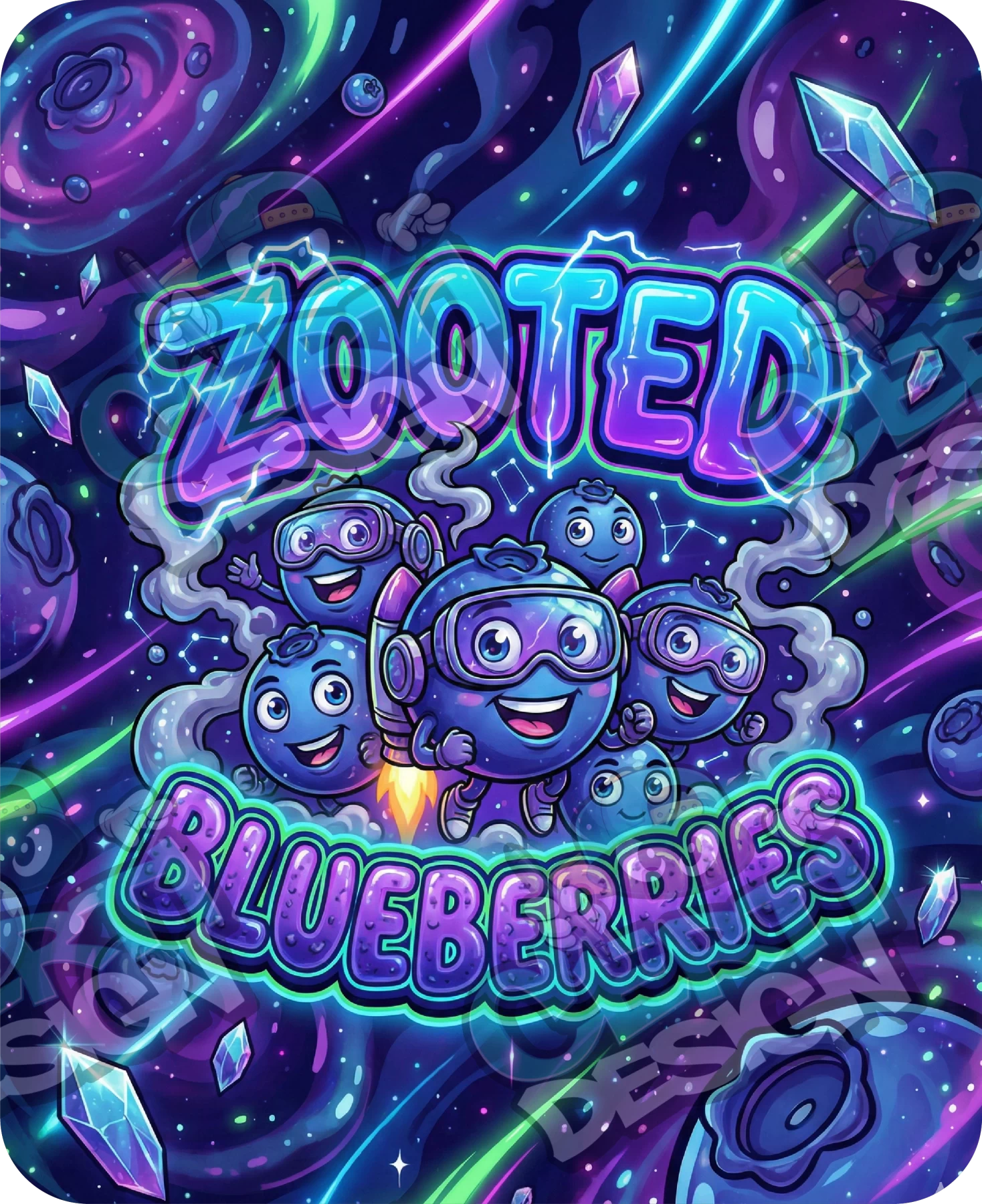 Zooted Blueberries Pre-Made 3.5g Mylar Bags