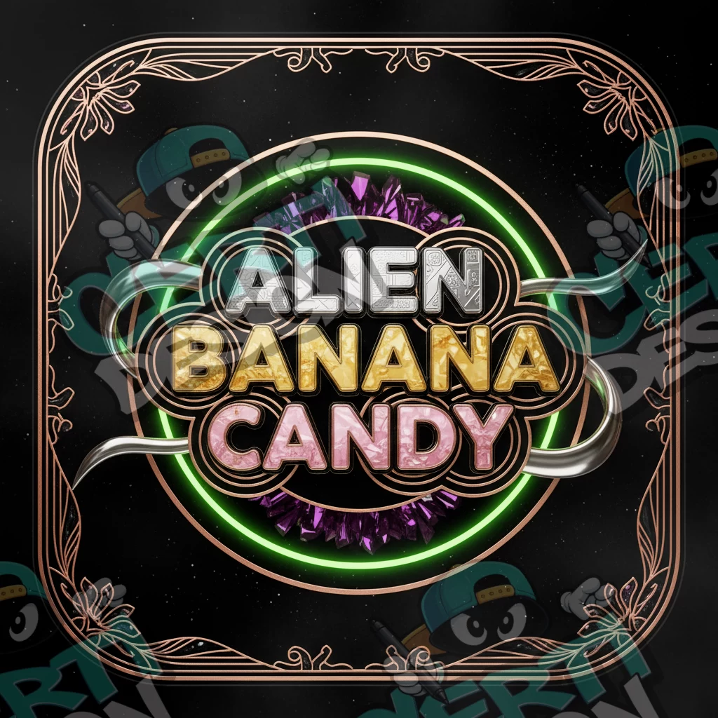Alien Banana Candy Pre-Made 3.5g Square Mylar Bags