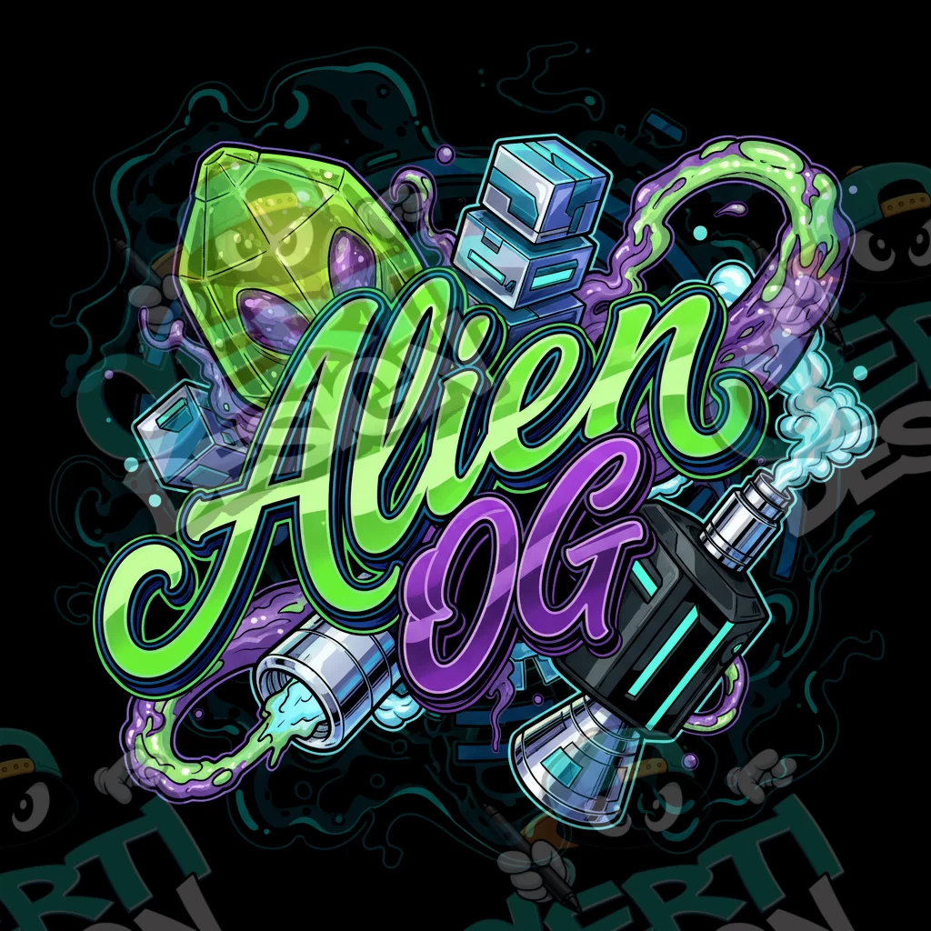 Alien OG Pre-Made 3.5g Square Mylar Bags