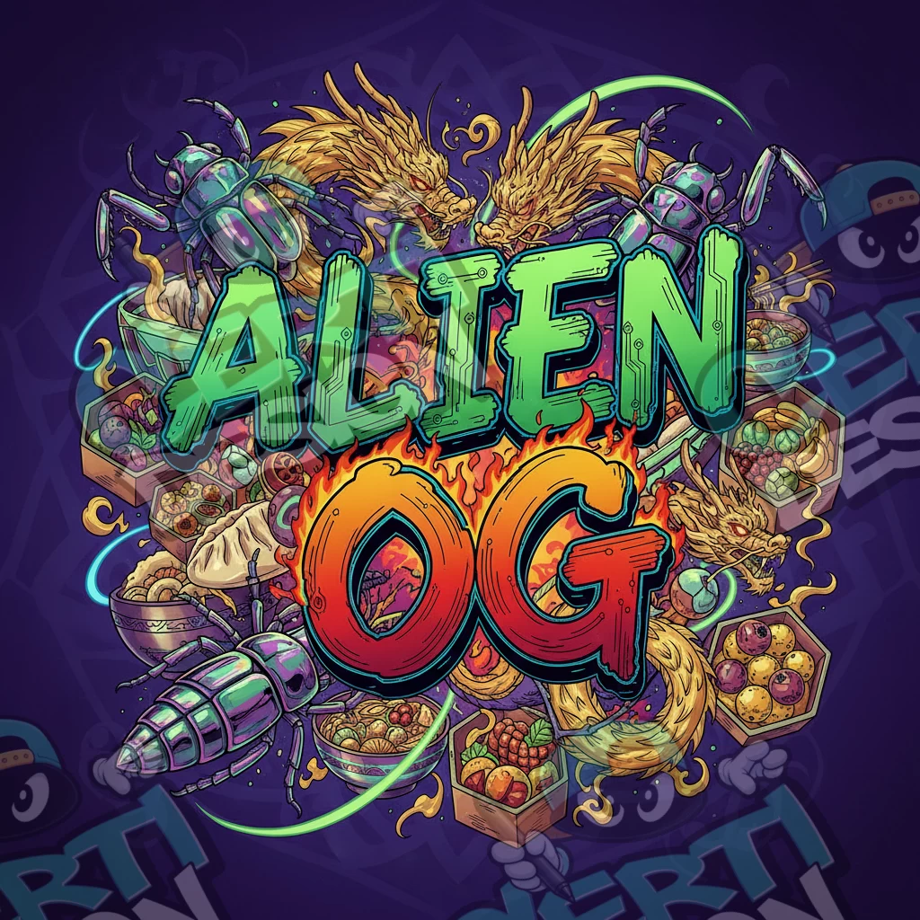 Alien OG Pre-Made 3.5g Square Mylar Bags