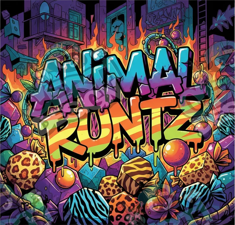 Animal Runtz Pre-Made 3.5g Square Mylar Bags