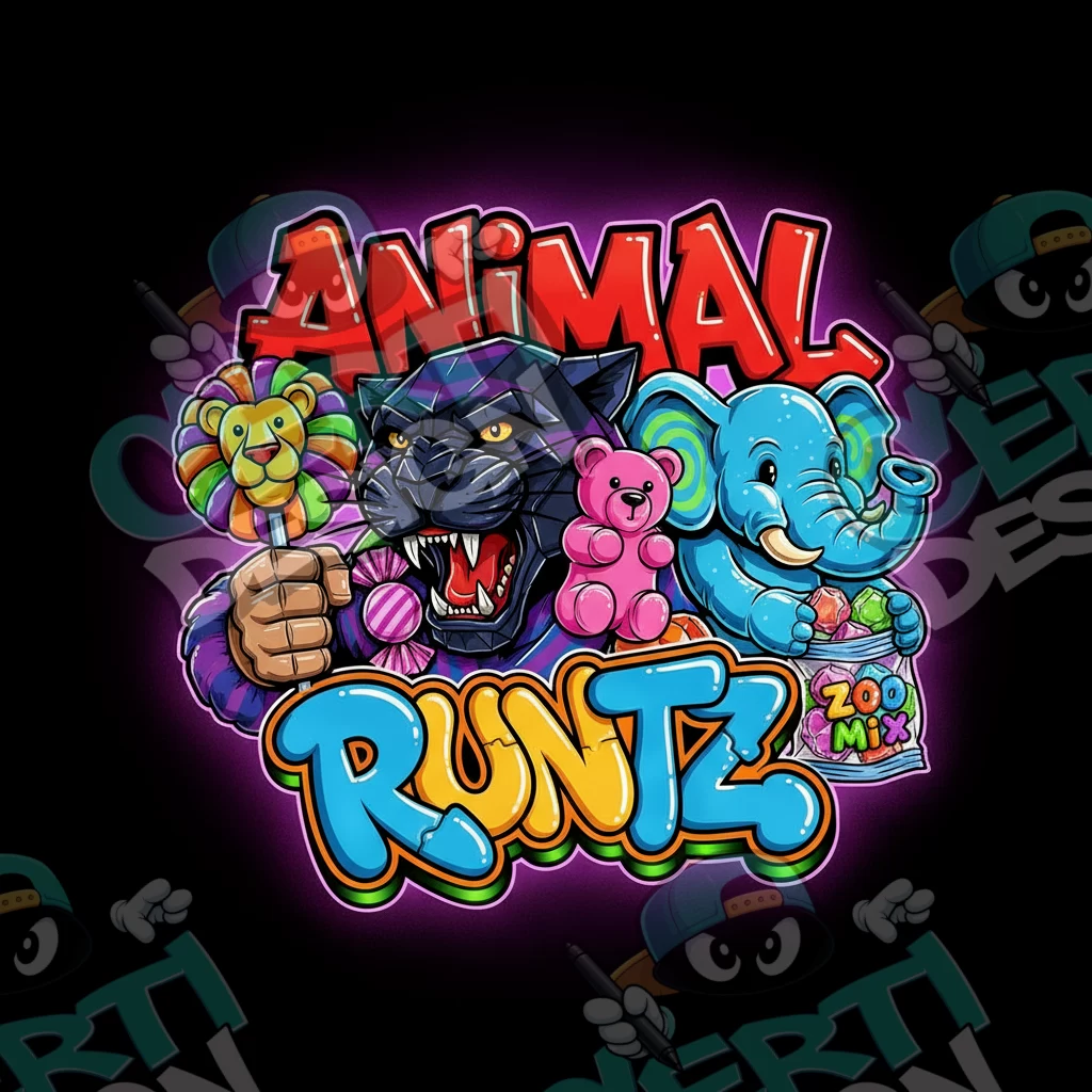 Animal Runtz Pre-Made 3.5g Square Mylar Bags