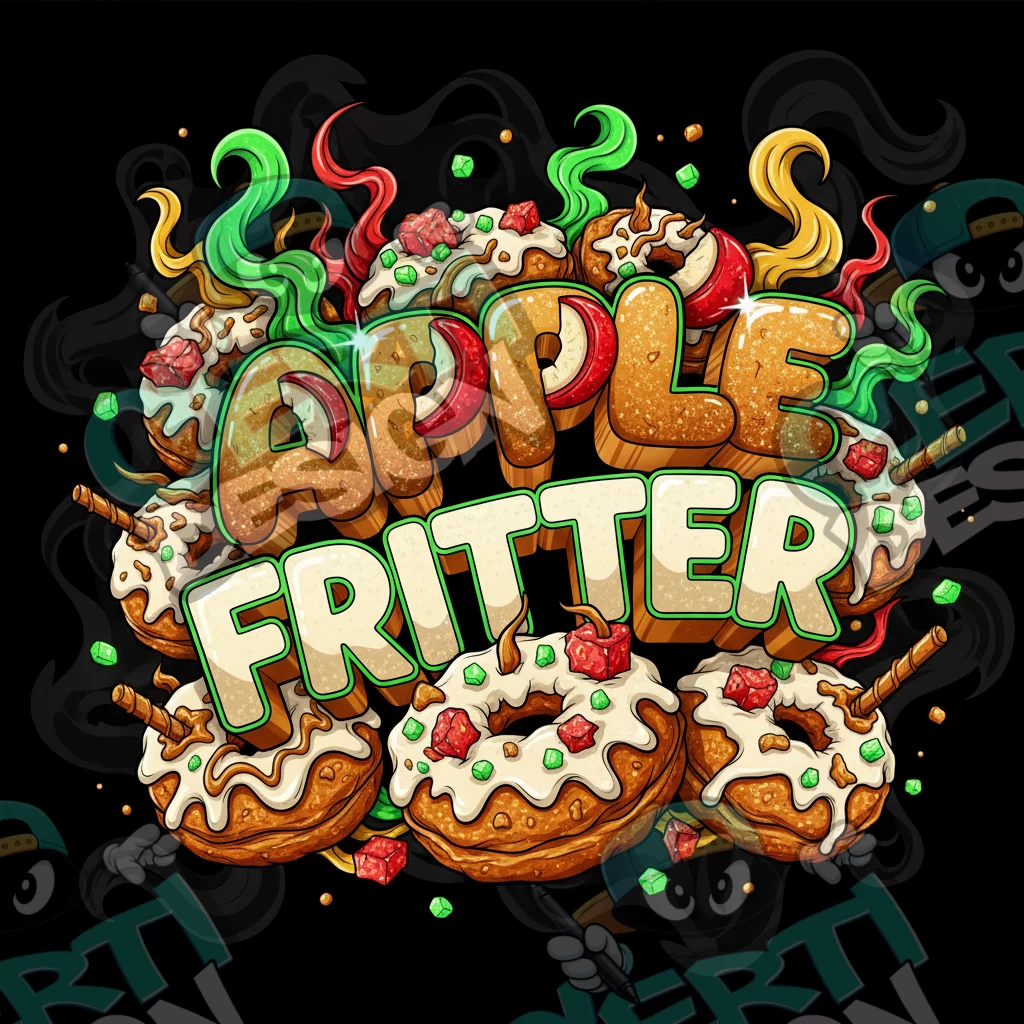 Apple Fritter Pre-Made 3.5g Square Mylar Bags