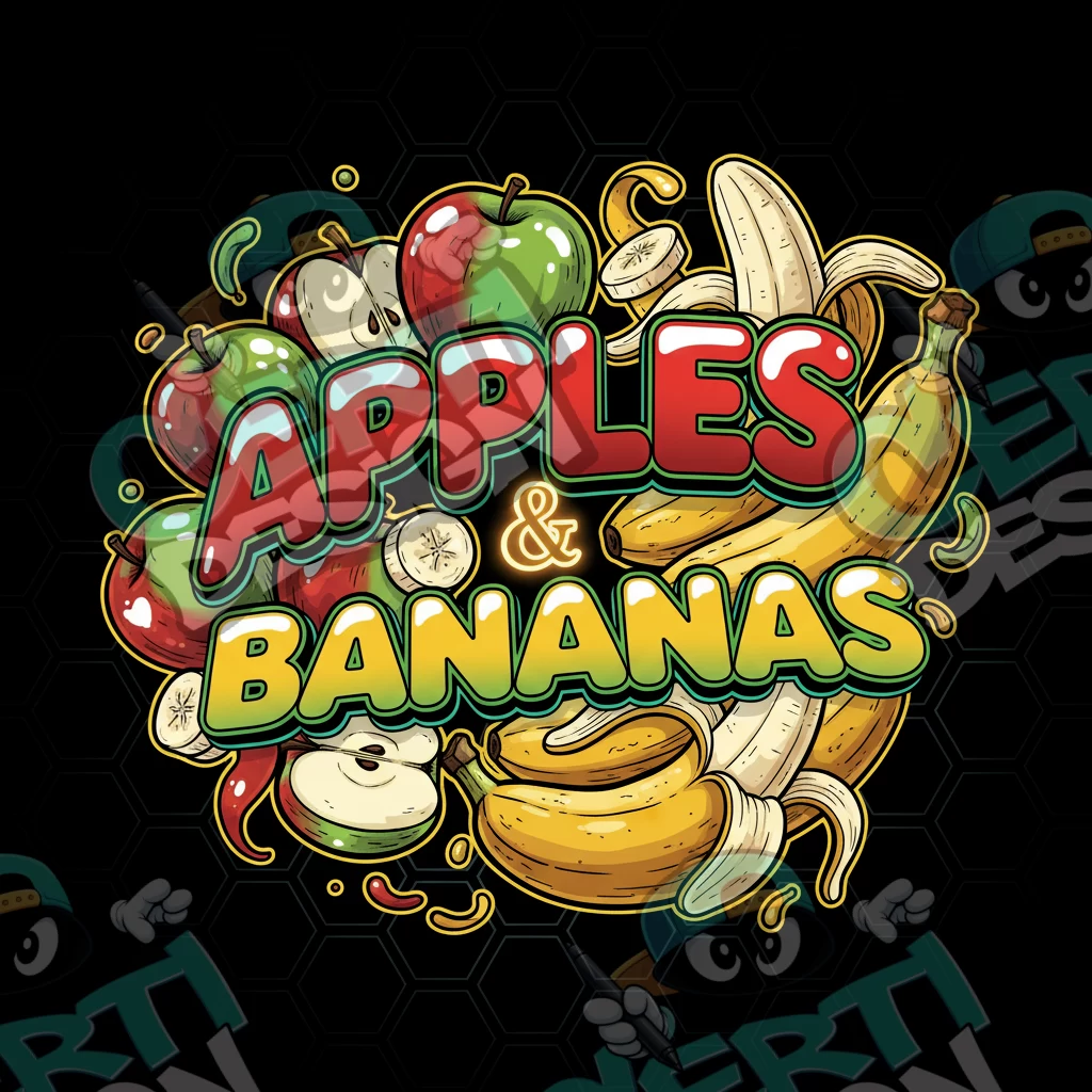 Apples & Bananas Pre-Made 3.5g Square Mylar Bags