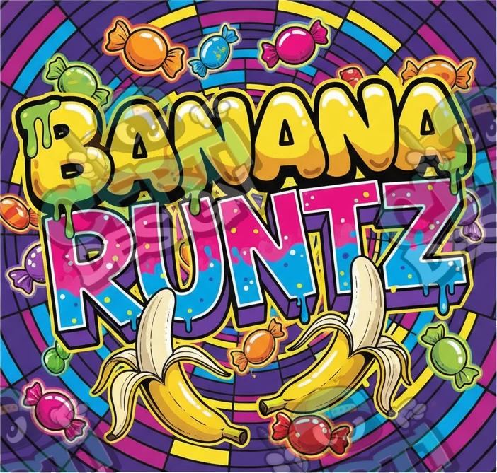 Banana Runtz Pre-Made 3.5g Square Mylar Bags