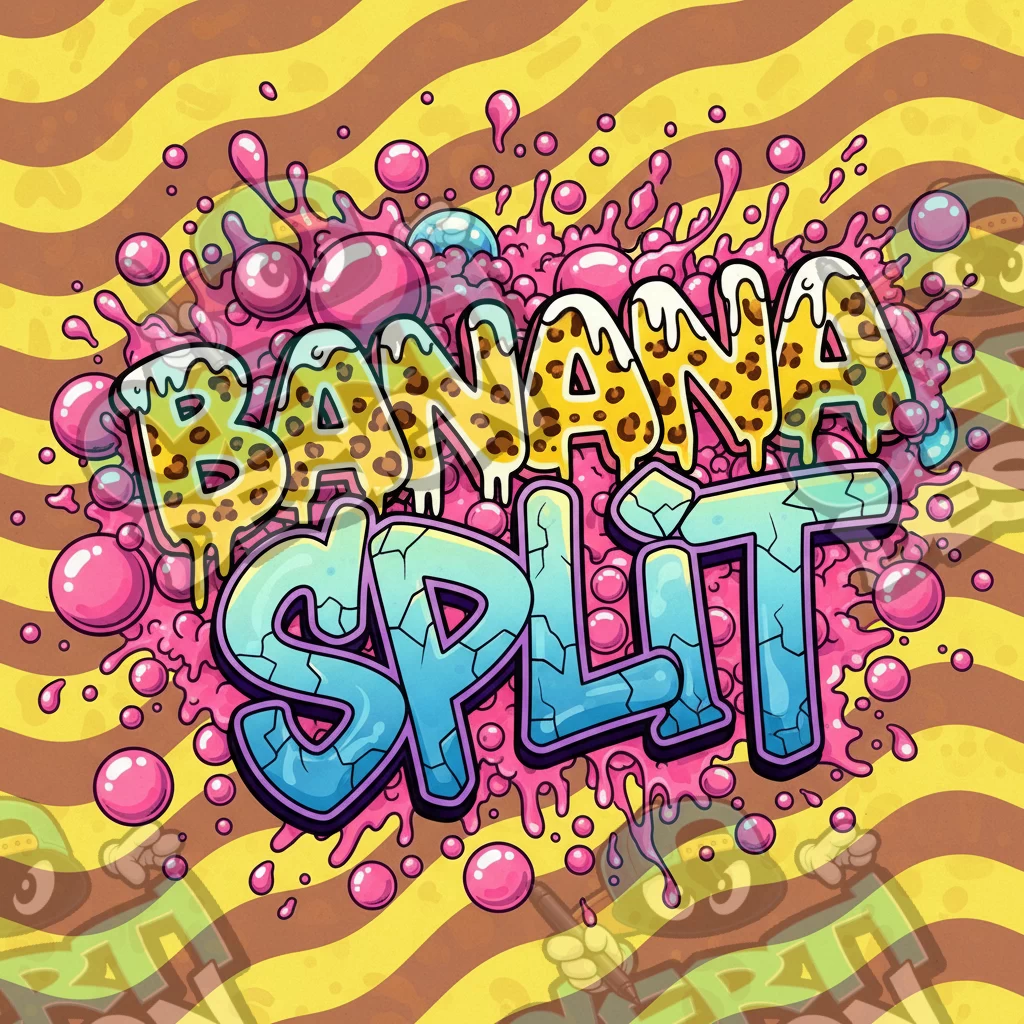 Banana Split Pre-Made 3.5g Square Mylar Bags