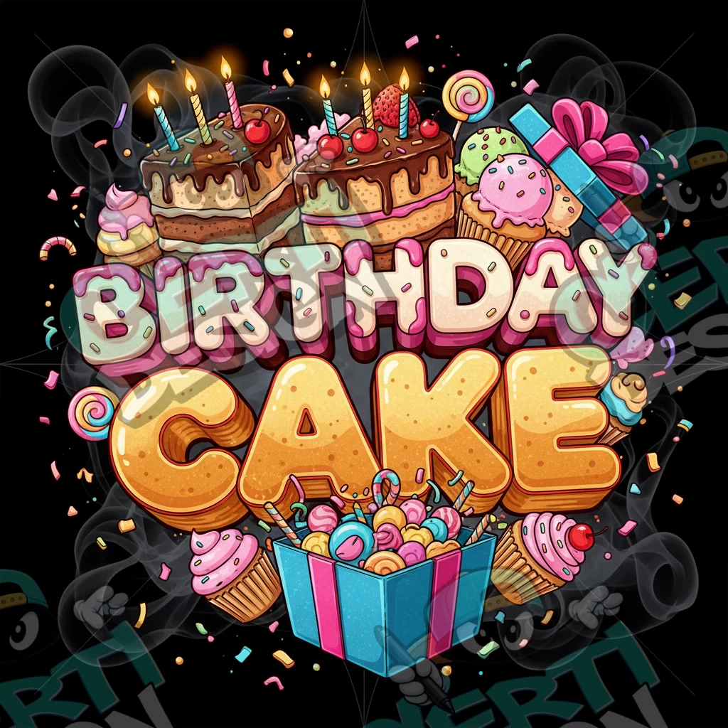 Birthday Cake Pre-Made 3.5g Square Mylar Bags