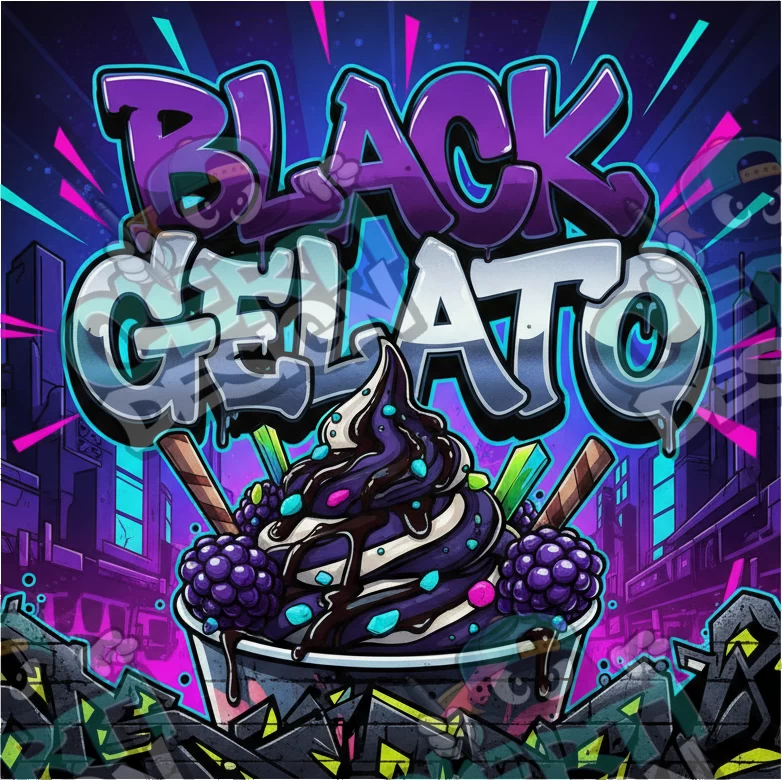 Black Gelato Pre-Made 3.5g Square Mylar Bags