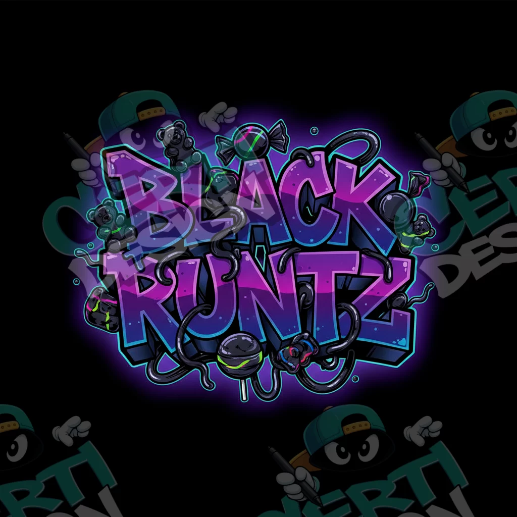 Black Runtz Pre-Made 3.5g Square Mylar Bags