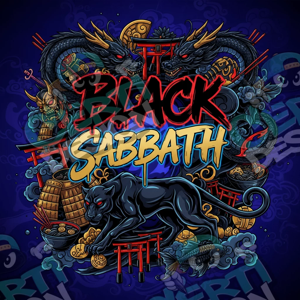 Black Sabbath Pre-Made 3.5g Square Mylar Bags