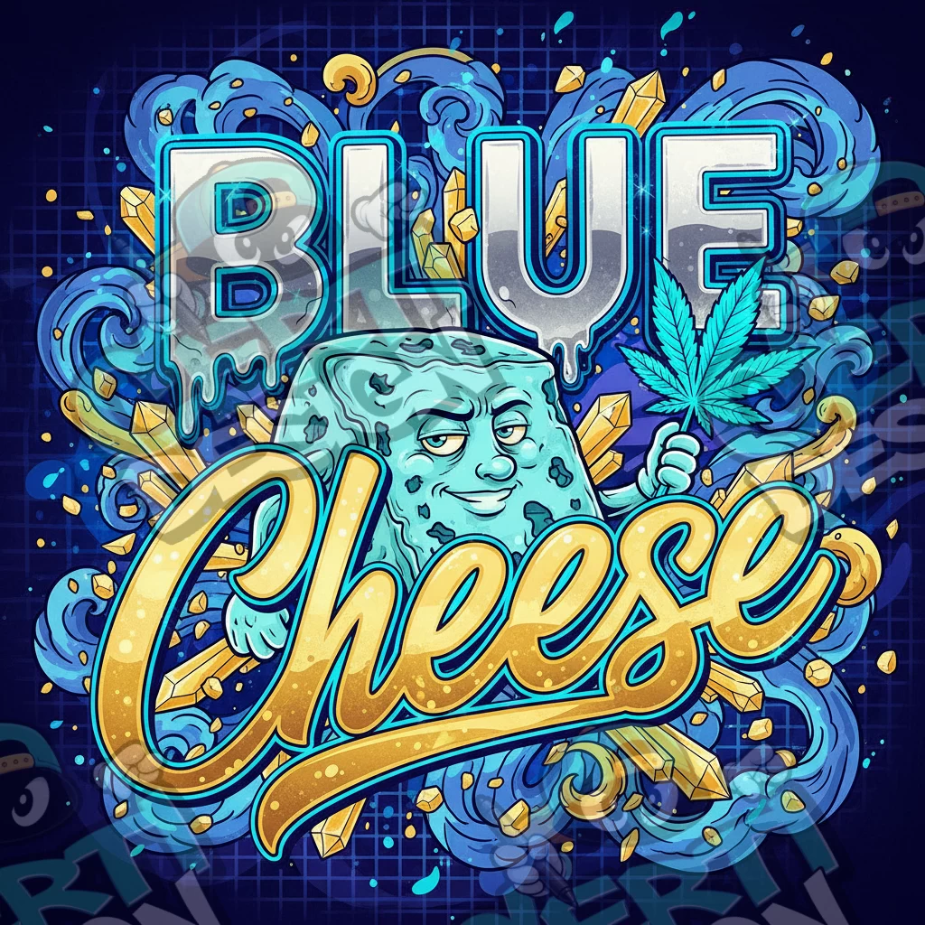 Blue Cheese Pre-Made 3.5g Square Mylar Bags