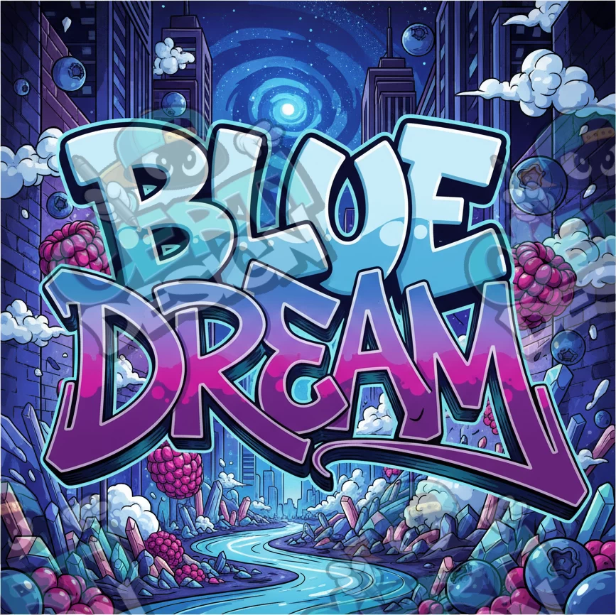 Blue Dream Pre-Made 3.5g Square Mylar Bags