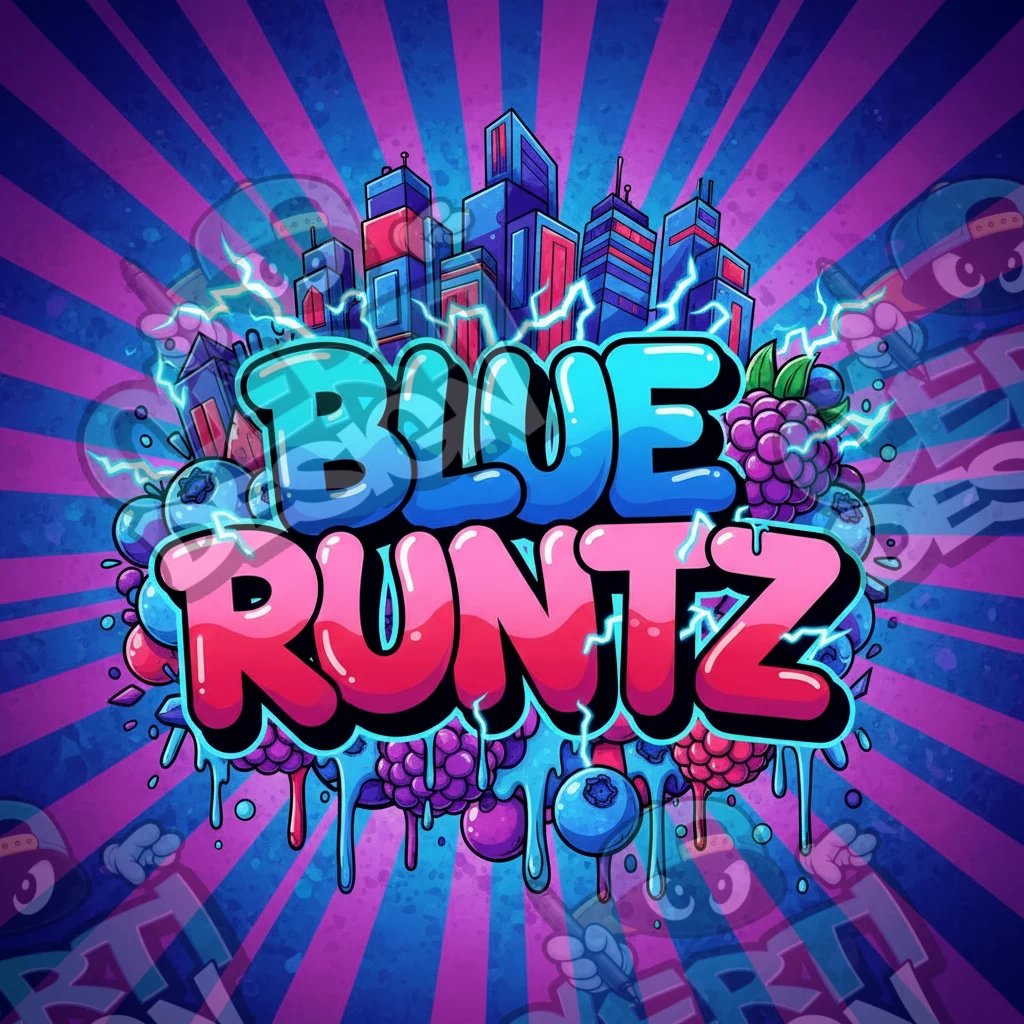 Blue Runtz Pre-Made 3.5g Square Mylar Bags