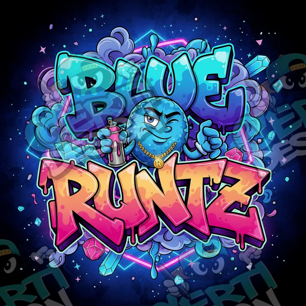 Blue Runtz Pre-Made 3.5g Square Mylar Bags