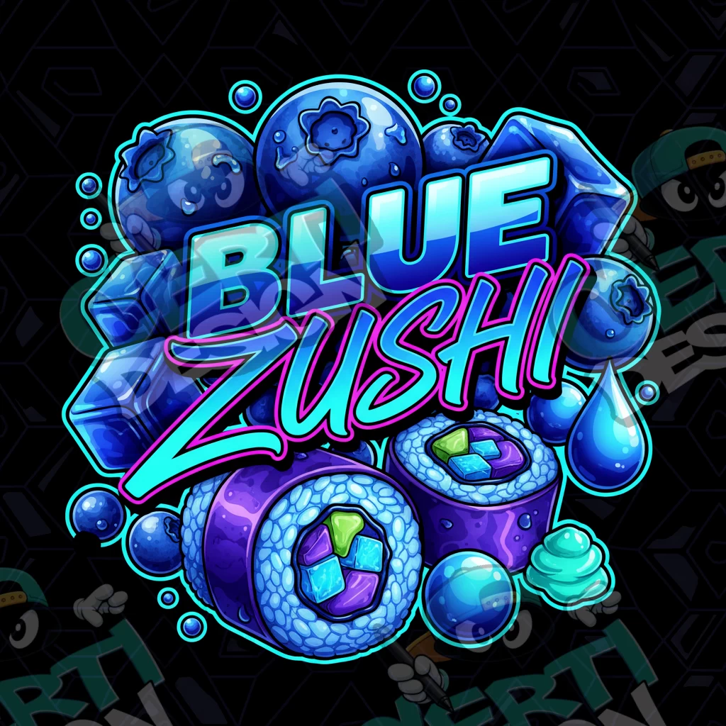Blue Zushi Pre-Made 3.5g Square Mylar Bags