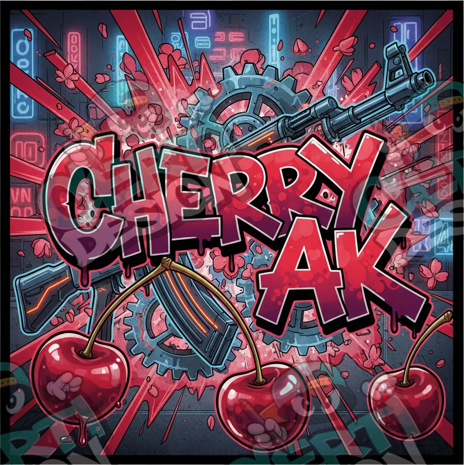 Cherry AK Pre-Made 3.5g Square Mylar Bags