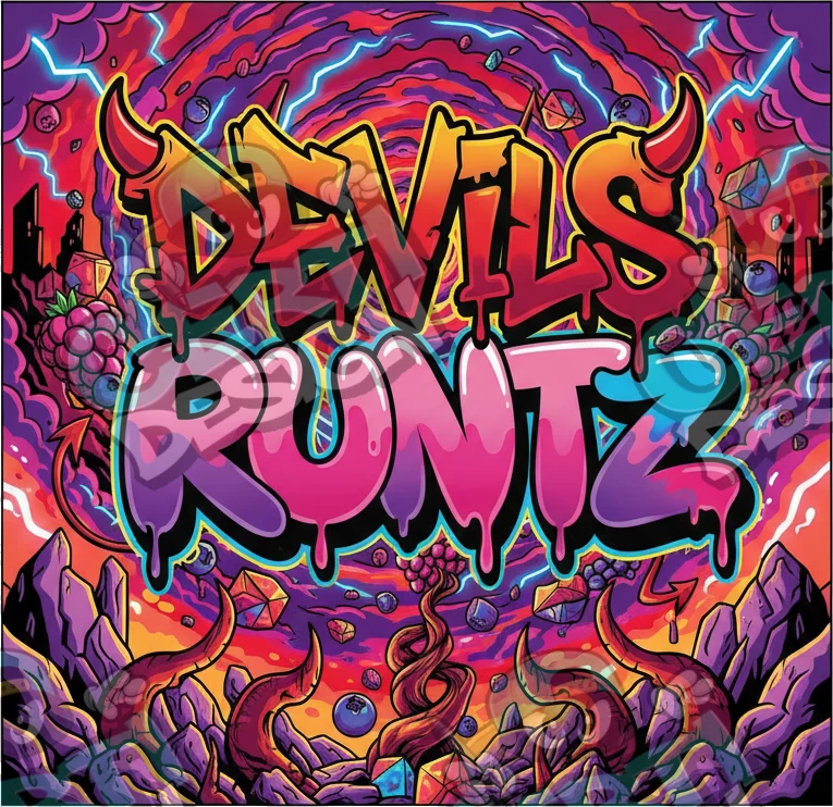 Devils Runtz Pre-Made 3.5g Square Mylar Bags