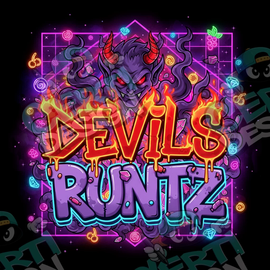 Devils Runtz Pre-Made 3.5g Square Mylar Bags