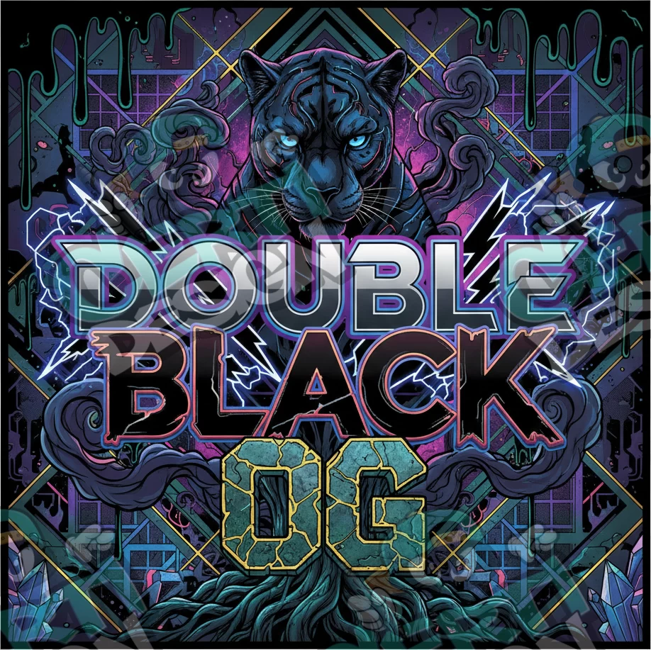 Double Black OG Pre-Made 3.5g Square Mylar Bags