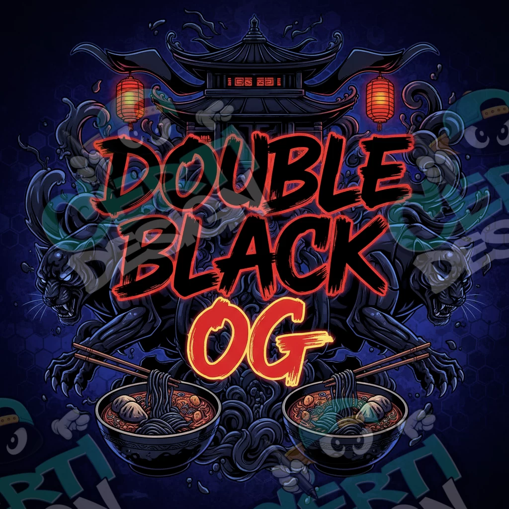 Double Black OG Pre-Made 3.5g Square Mylar Bags