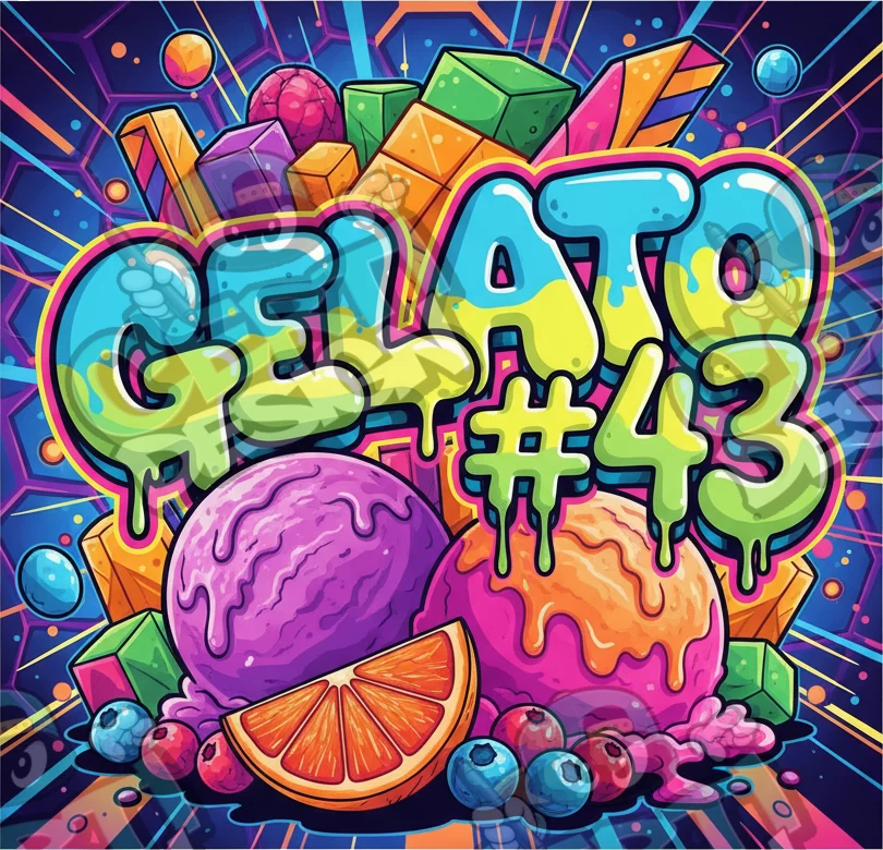 Gelato 43 Pre-Made 3.5g Square Mylar Bags