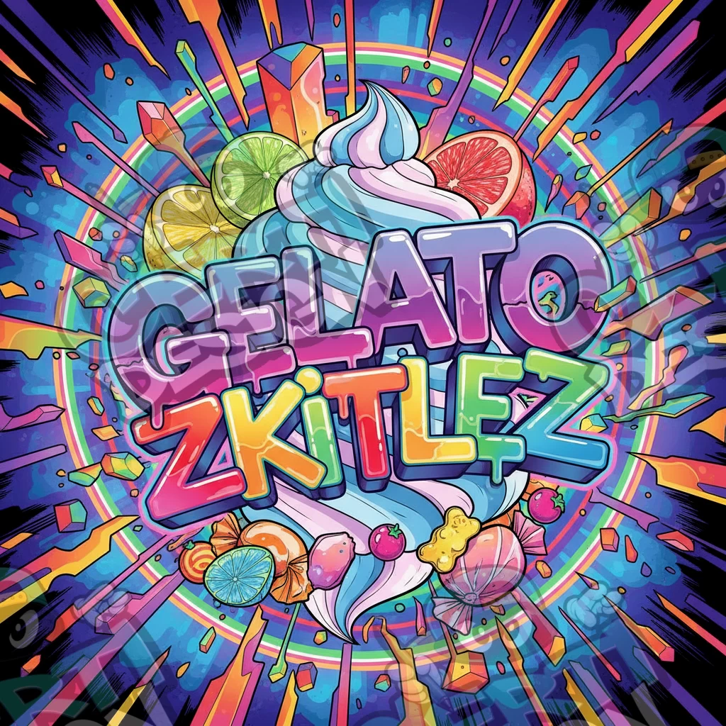 Gelato Zkittlez Pre-Made 3.5g Square Mylar Bags