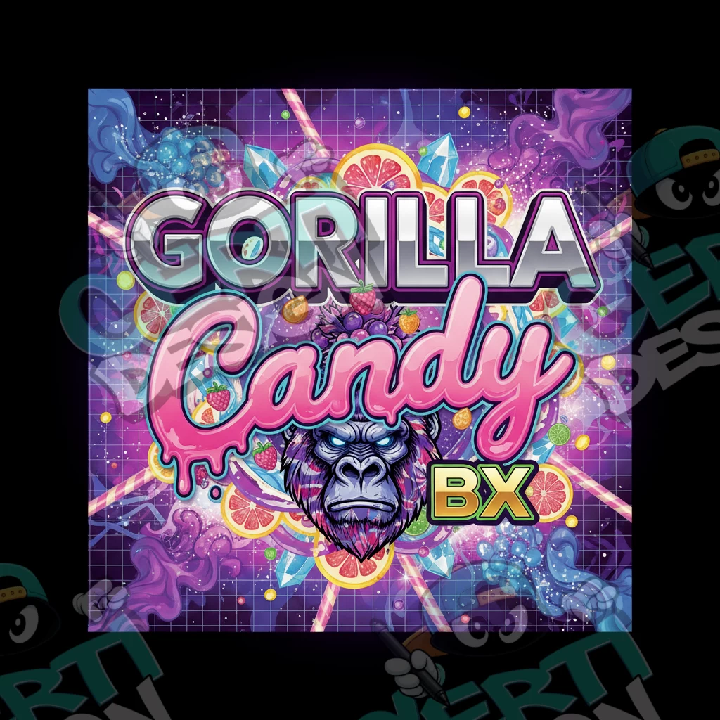 Gorilla Candy BX Pre-Made 3.5g Square Mylar Bags