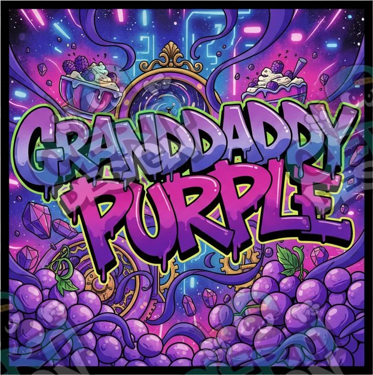 Granddaddy Purple Pre-Made 3.5g Square Mylar Bags