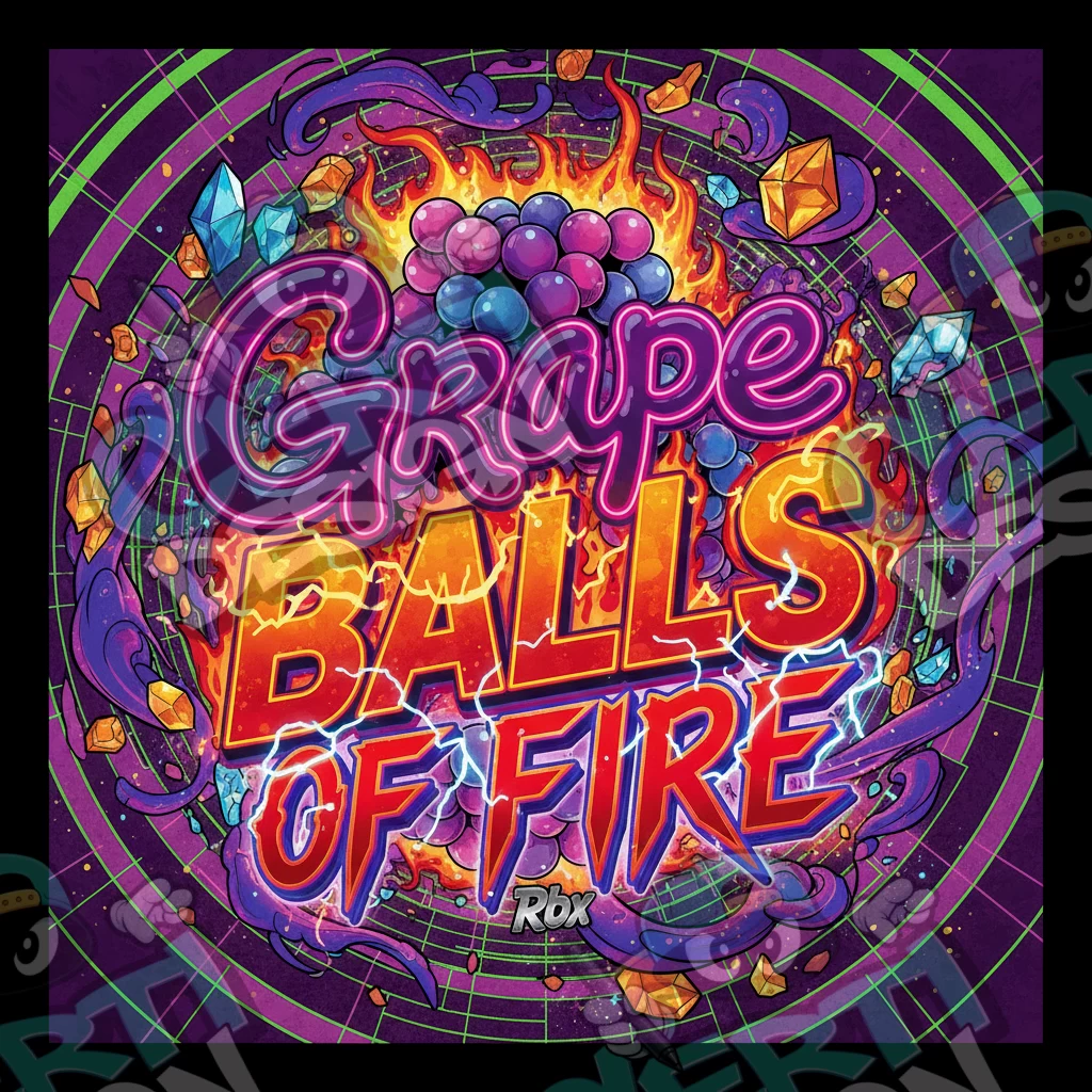 Grape Balls of Fire Rbx Pre-Made 3.5g Square Mylar Bags