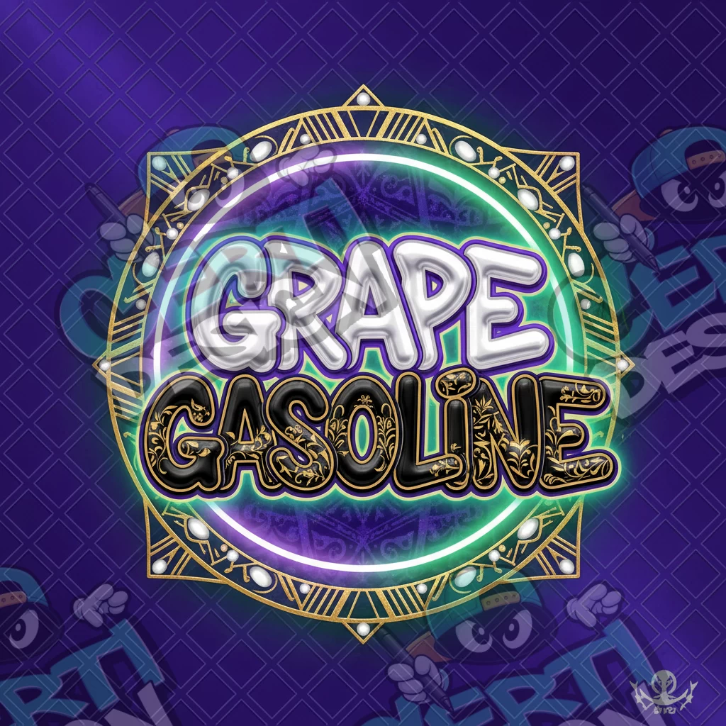 Grape Gasoline Pre-Made 3.5g Square Mylar Bags