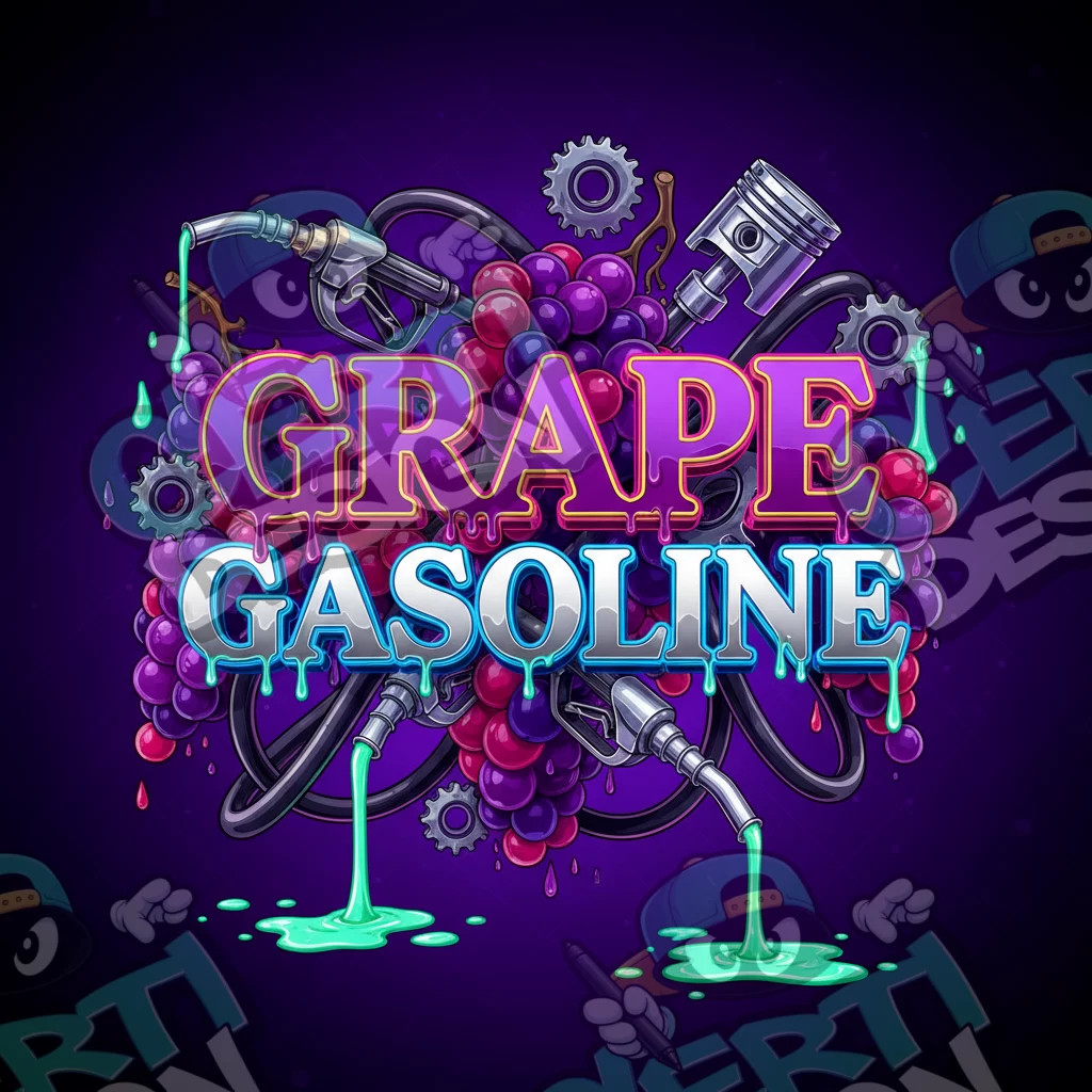 Grape Gasoline Pre-Made 3.5g Square Mylar Bags