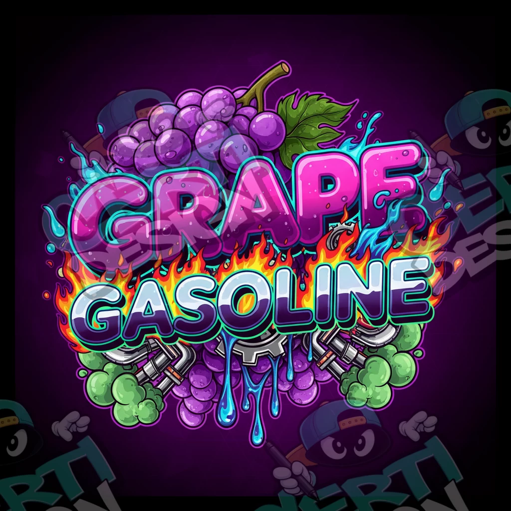 Grape Gasoline Pre-Made 3.5g Square Mylar Bags