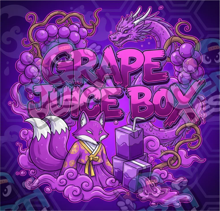 Grape Juice Box Pre-Made 3.5g Square Mylar Bags