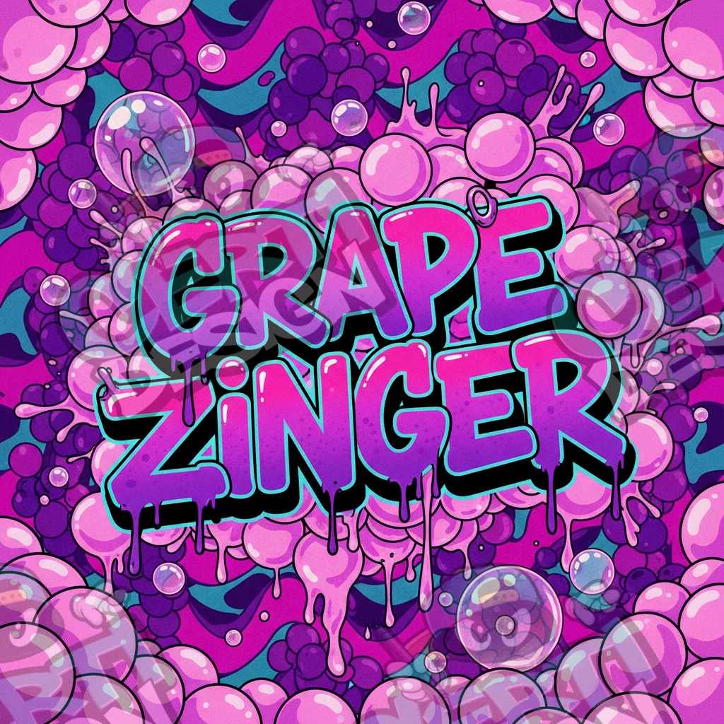 Grape Zinger Pre-Made 3.5g Square Mylar Bags