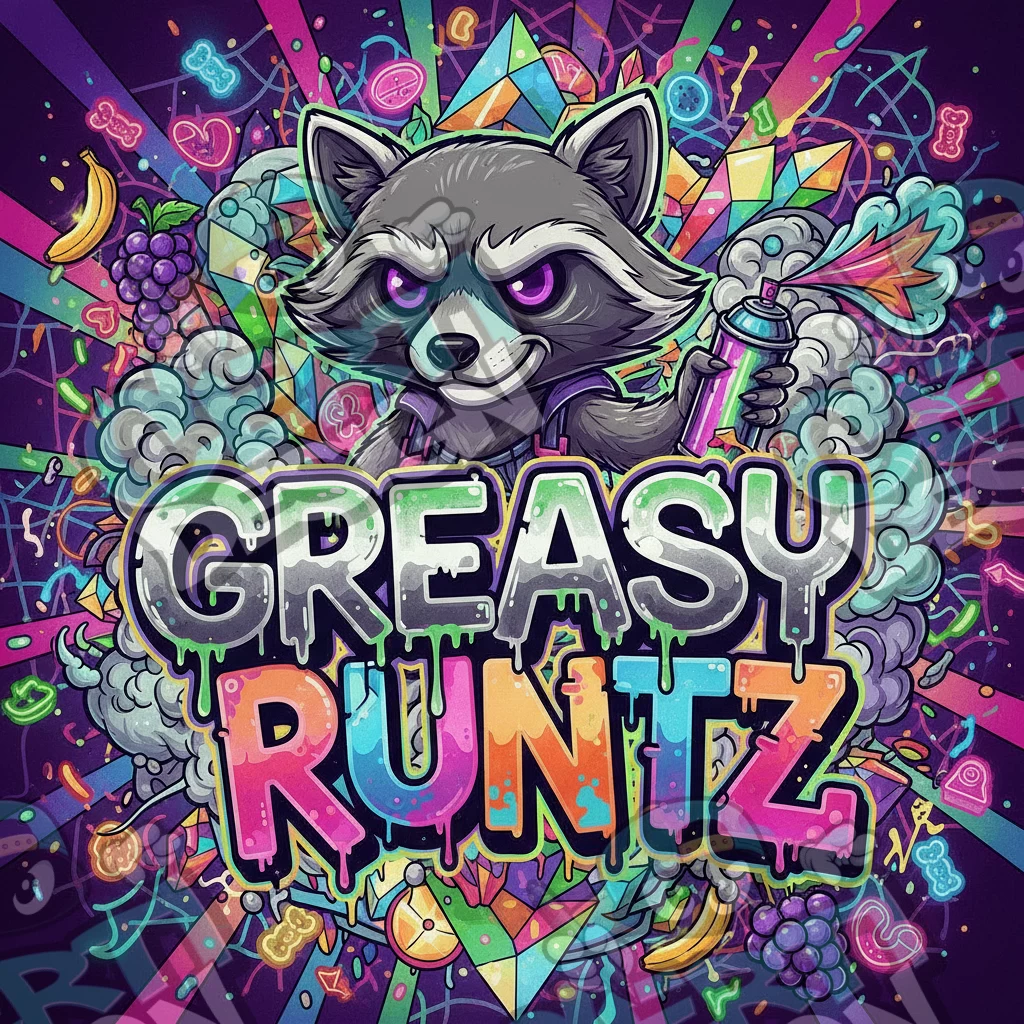 Greasy Runtz Pre-Made 3.5g Square Mylar Bags