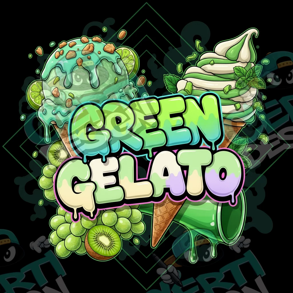 Green Gelato Pre-Made 3.5g Square Mylar Bags