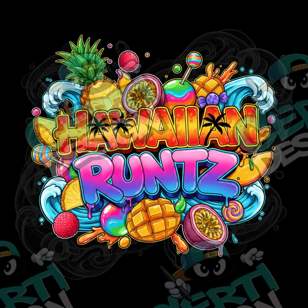 Hawaiian Runtz Pre-Made 3.5g Square Mylar Bags