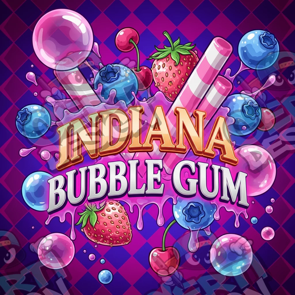 Indiana Bubble Gum Pre-Made 3.5g Square Mylar Bags