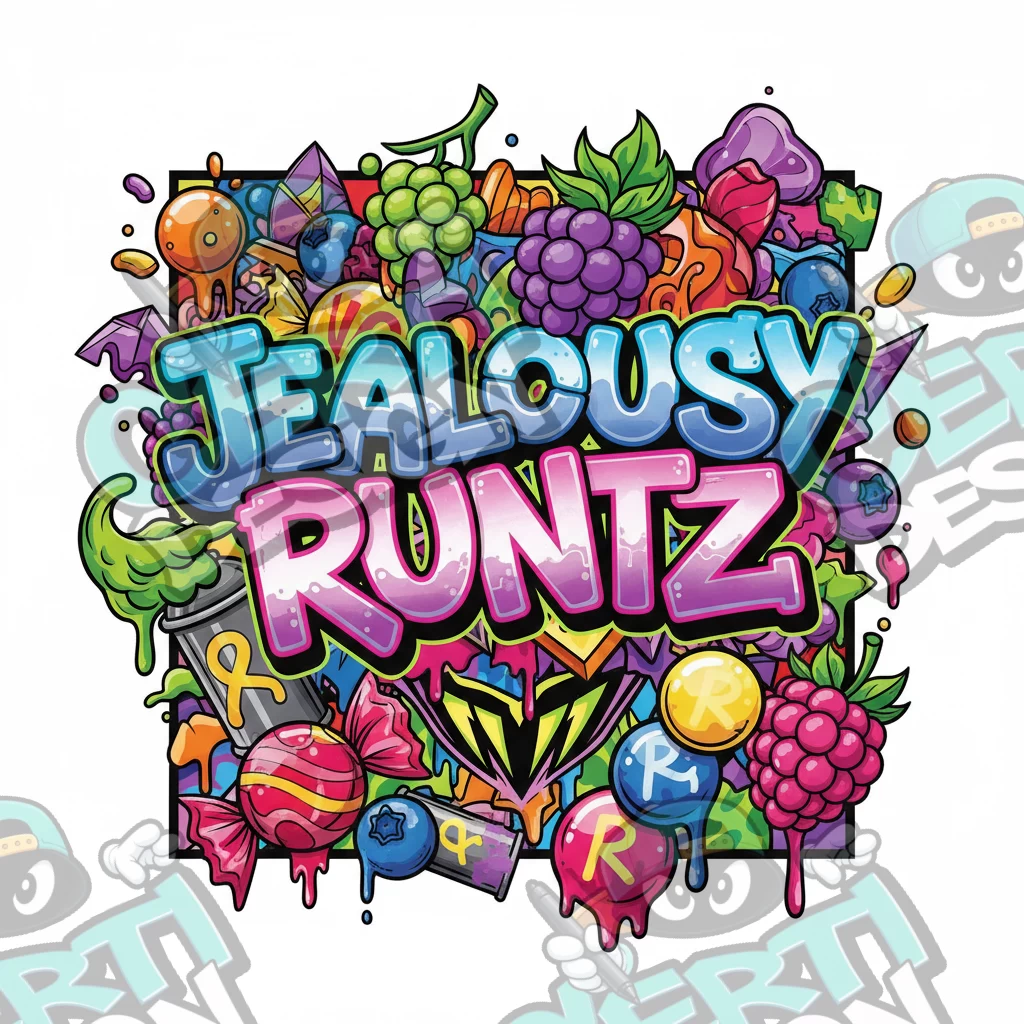 Jealousy Runtz Pre-Made 3.5g Square Mylar Bags