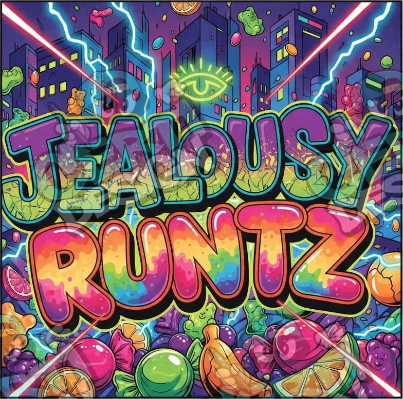 Jealousy Runtz Pre-Made 3.5g Square Mylar Bags