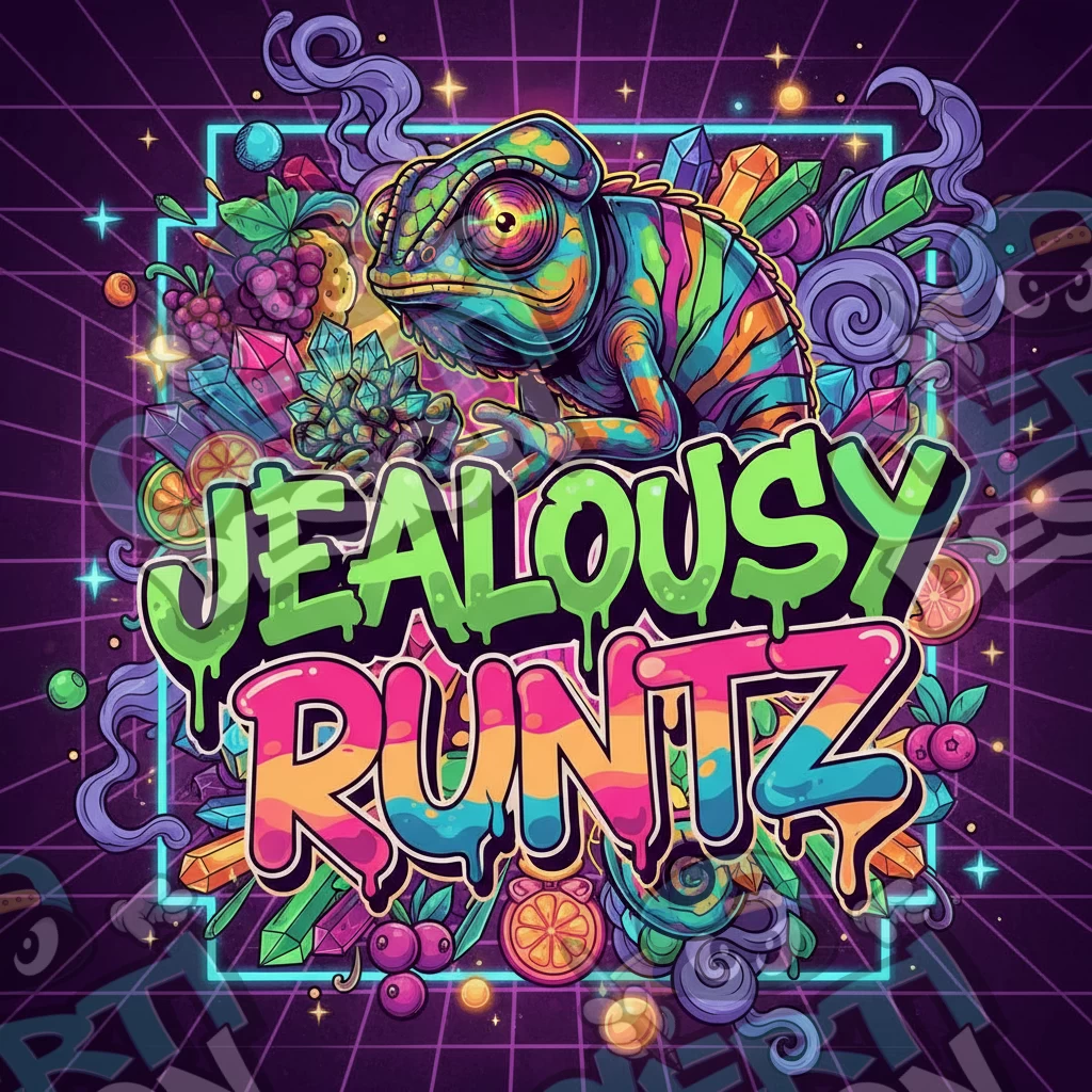 Jealousy Runtz Pre-Made 3.5g Square Mylar Bags