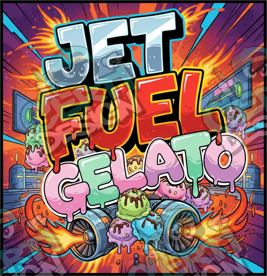 Jet Fuel Gelato Pre-Made 3.5g Square Mylar Bags
