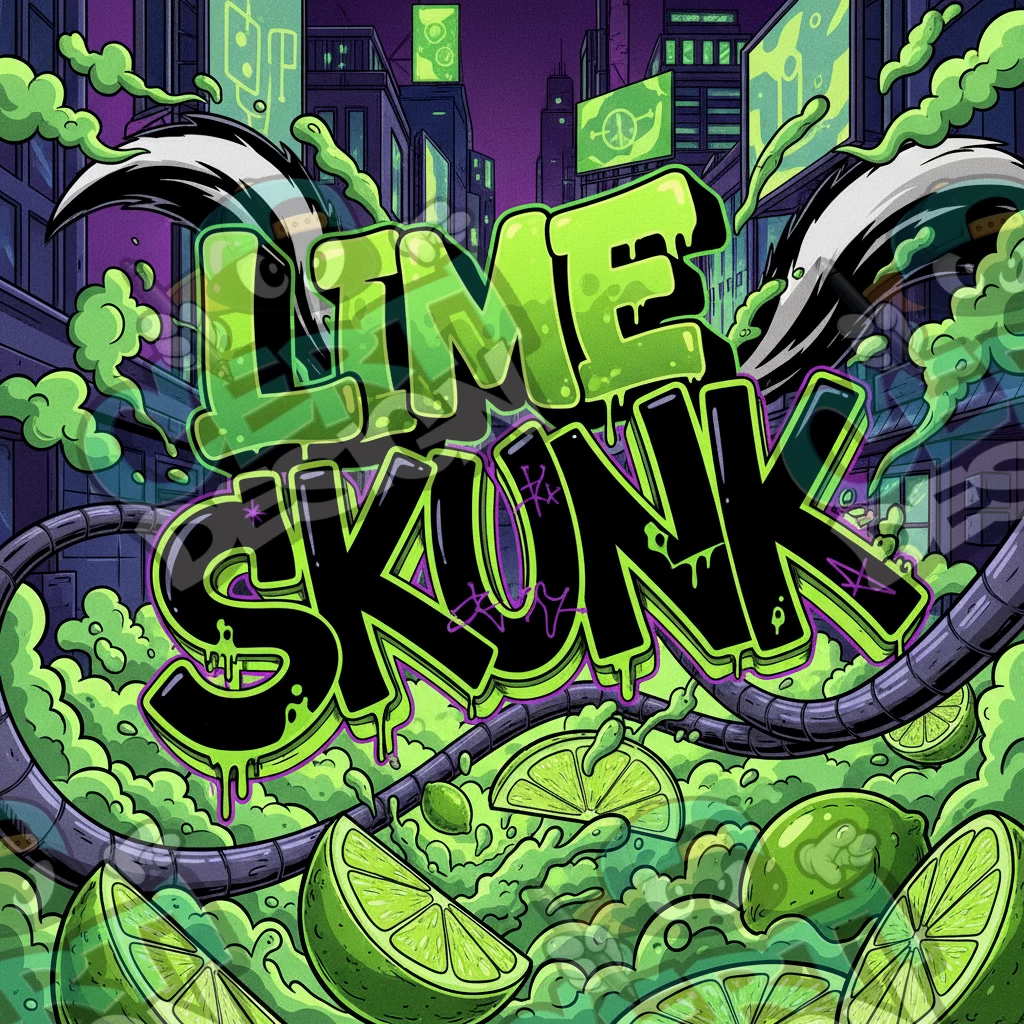 Lime Skunk Pre-Made 3.5g Square Mylar Bags