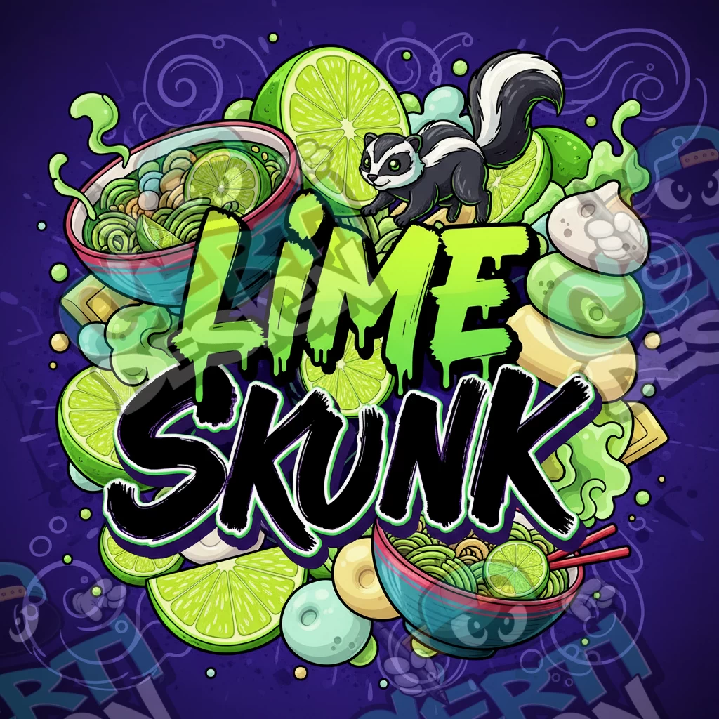 Lime Skunk Pre-Made 3.5g Square Mylar Bags